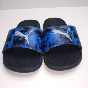 Puma Boys Slide sandals Black & and Blue Size 13c